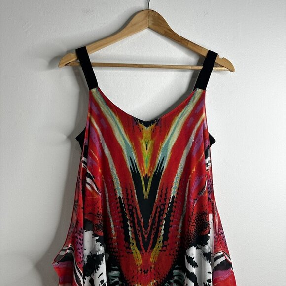 Boston Proper Dress Womens Small Multicolor Boho Maxi Sheer Overlay Flowy Resort - Picture 2 of 11